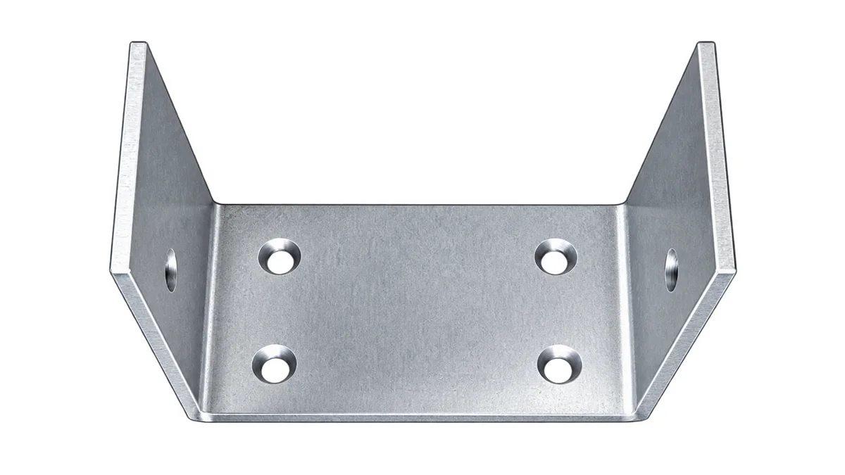 Metallischer U-Verbinder für Pfosten im Terrassendach-System VISION